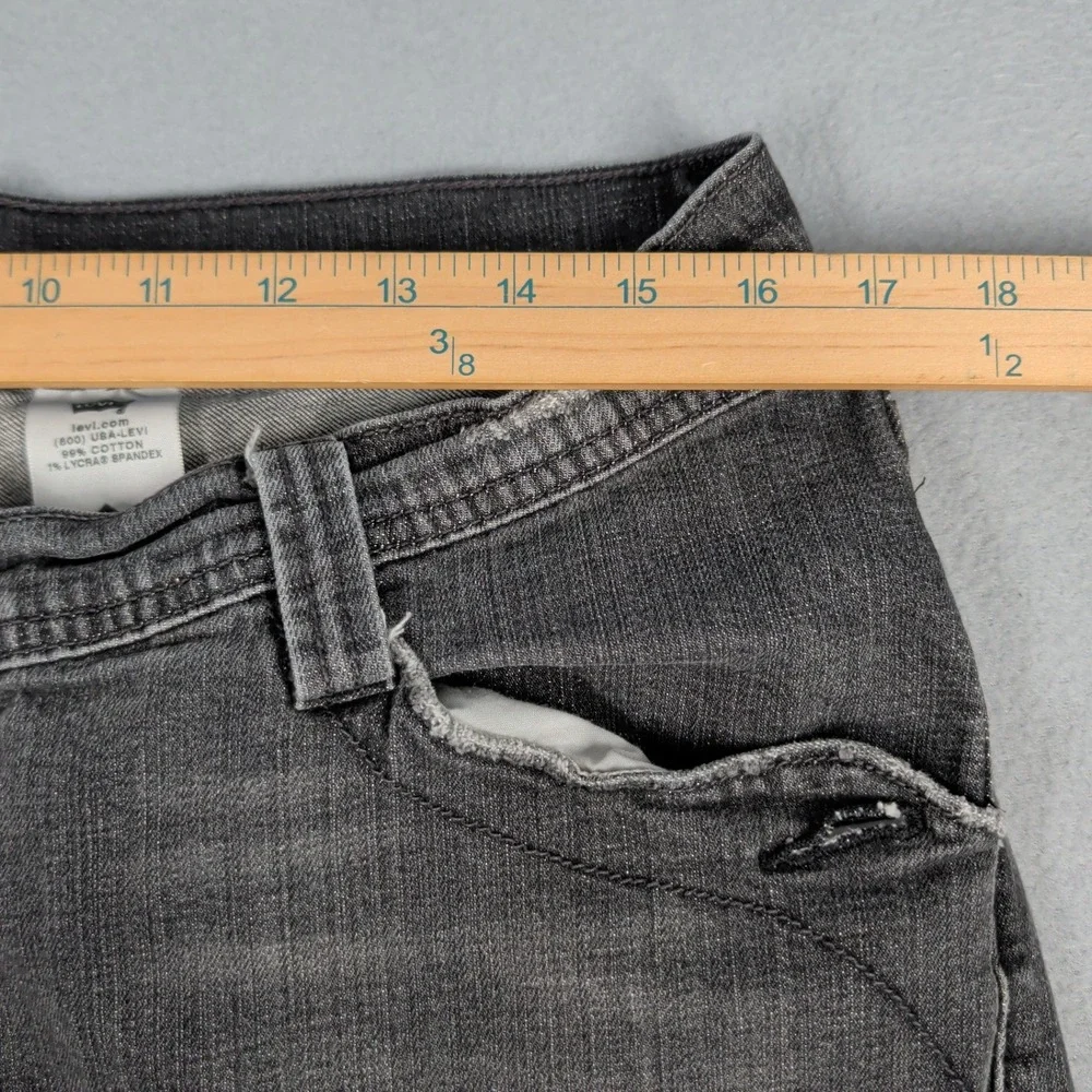 Levis‎ Jeans Womens 13M Black Ripped Denim Low Rise Distressed Straight Leg